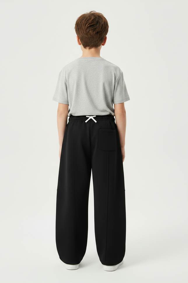 Pantalon Coupe Droite Noir - Molleton - vue 2