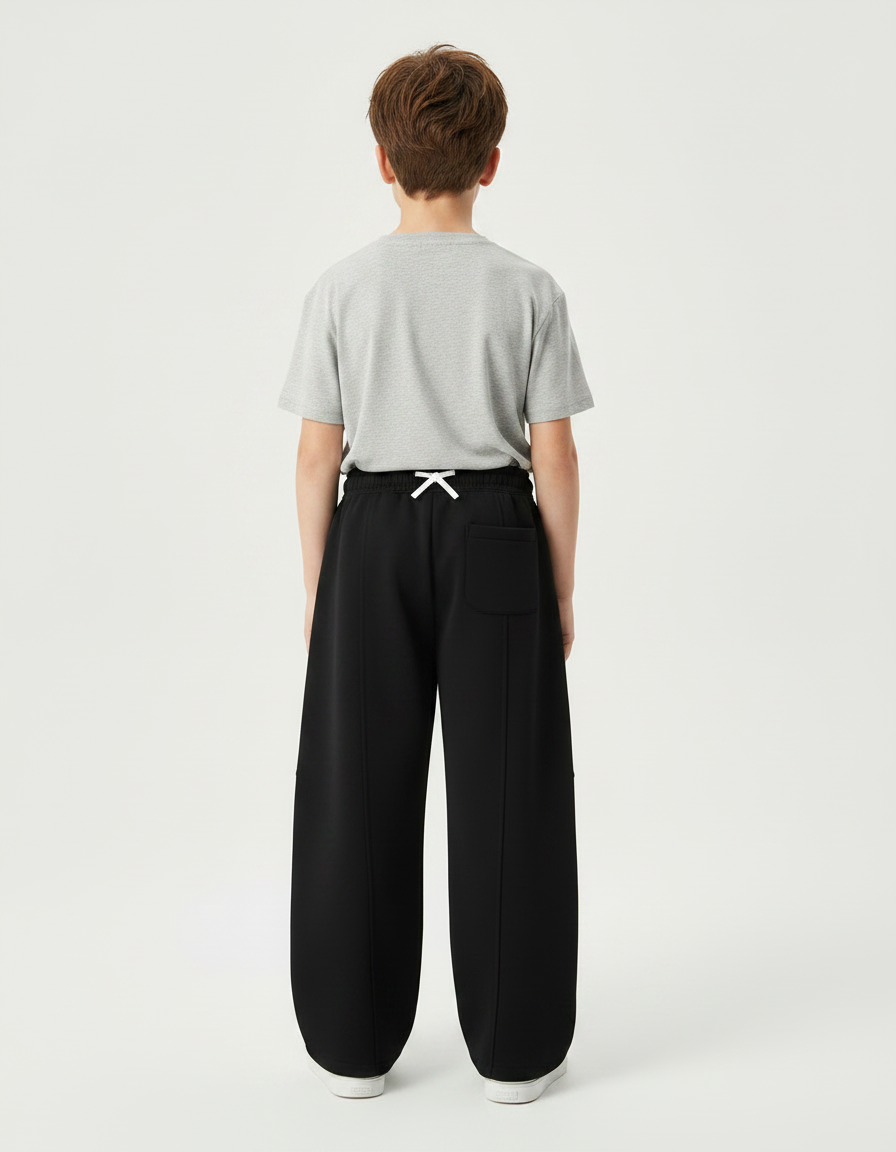 Pantalon Coupe Droite Noir - Molleton - vue 2