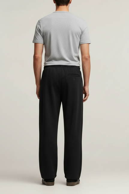 Pantalon Noir Droit Ample Décontracté Homme - Molleton - vue 2