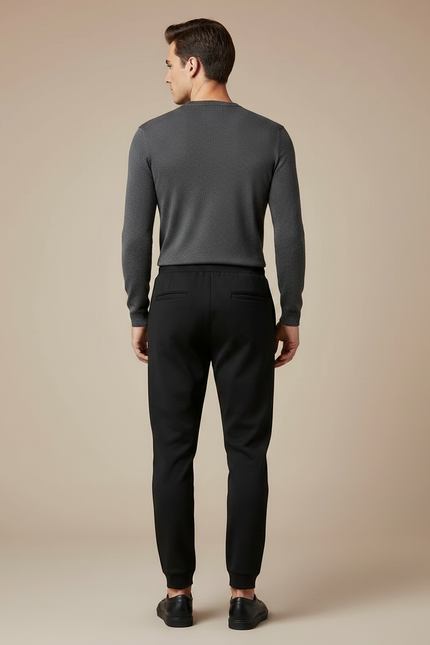 Pantalon Noir Homme Sport Élégant Décontracté Cordon - Maille - vue 2