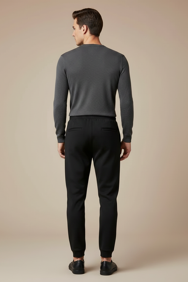 Pantalon Noir Homme Sport Élégant Décontracté Cordon - Maille - vue 2