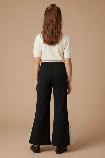 Pantalon Noir Fille Évasé Imprimé Disney Tulle - Maille - vue 2