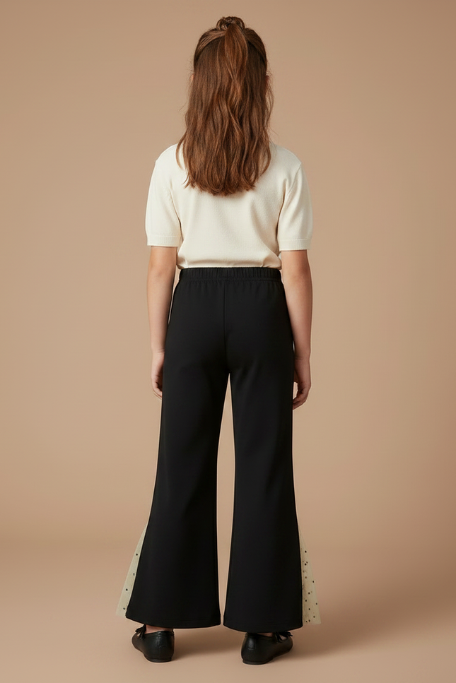 Pantalon Noir Fille Évasé Imprimé Disney Tulle - Maille - vue 2