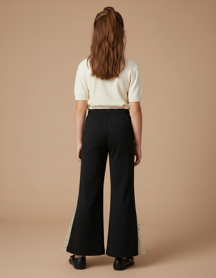 Pantalon Noir Fille Évasé Imprimé Disney Tulle - Maille - vue 2