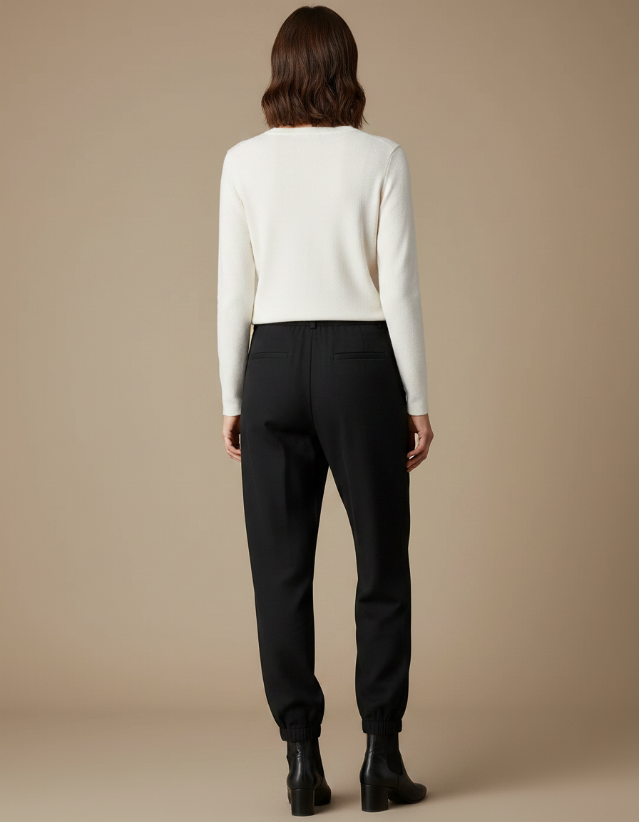Pantalon Slouchy Noir - Polyester - vue 2