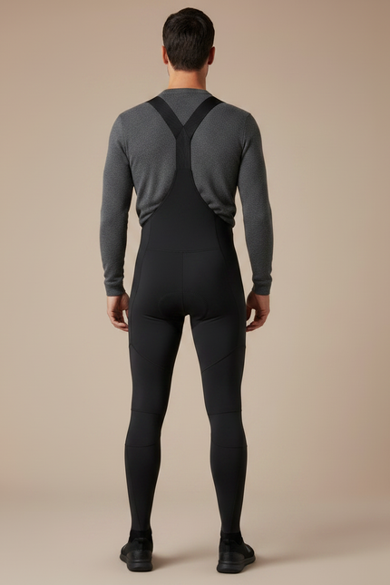 Pantalon Noir Cyclisme Thermique Bretelles Homme Rembourré - Polyester - vue 2