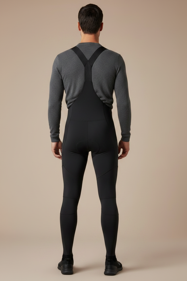 Pantalon Noir Cyclisme Thermique Bretelles Homme Rembourré - Polyester - vue 2