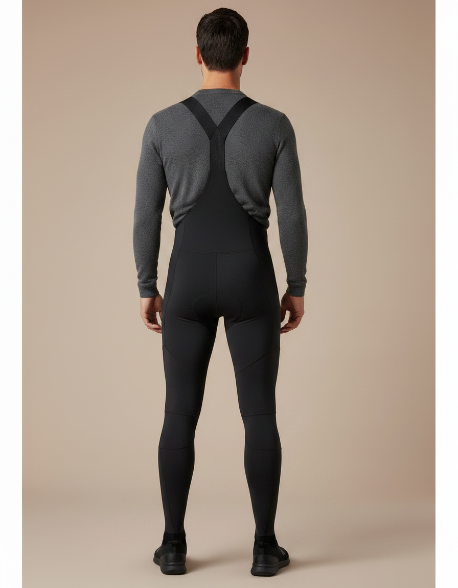 Pantalon Noir Cyclisme Thermique Bretelles Homme Rembourré - Polyester - vue 2
