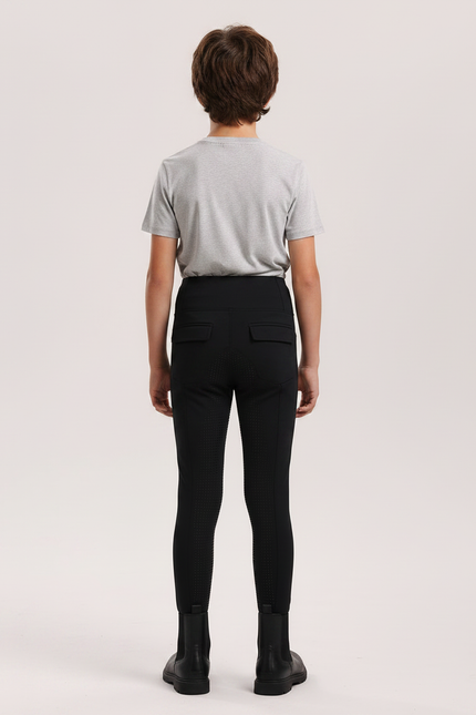 Pantalon Noir Équitation Enfant Silicone Adhérent - Polyester - vue 2