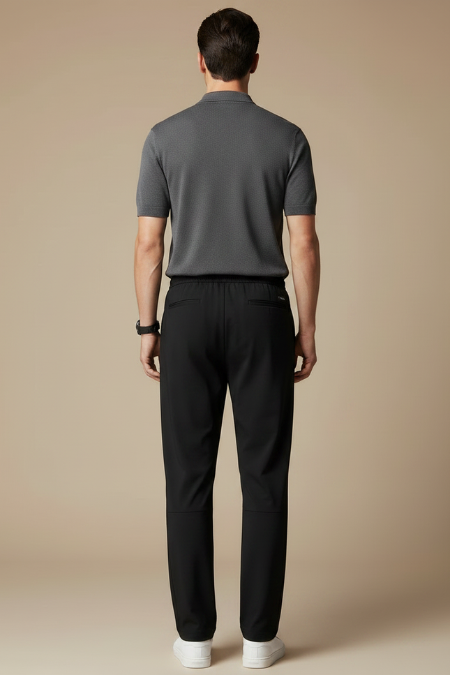 Pantalon Noir Sport Ample Confortable Séchage Rapide Homme - Polyester - vue 2