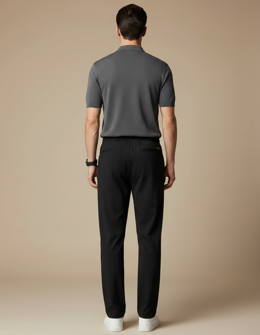 Pantalon Noir Sport Ample Confortable Séchage Rapide Homme - Polyester - vue 2