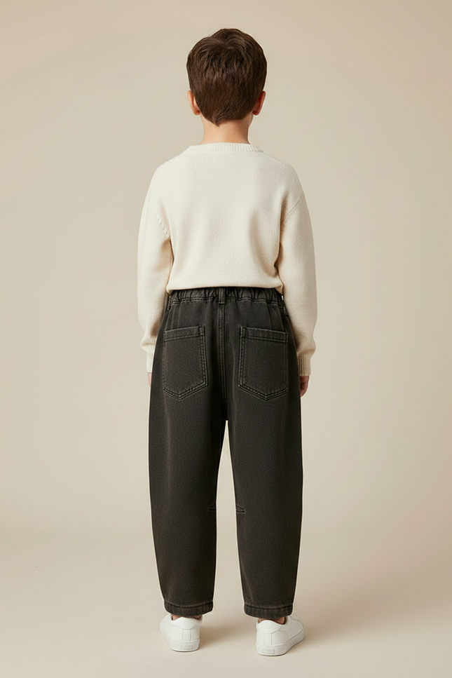 Pantalon Noir Ample Hiver Garçon Denim - Jean - vue 2