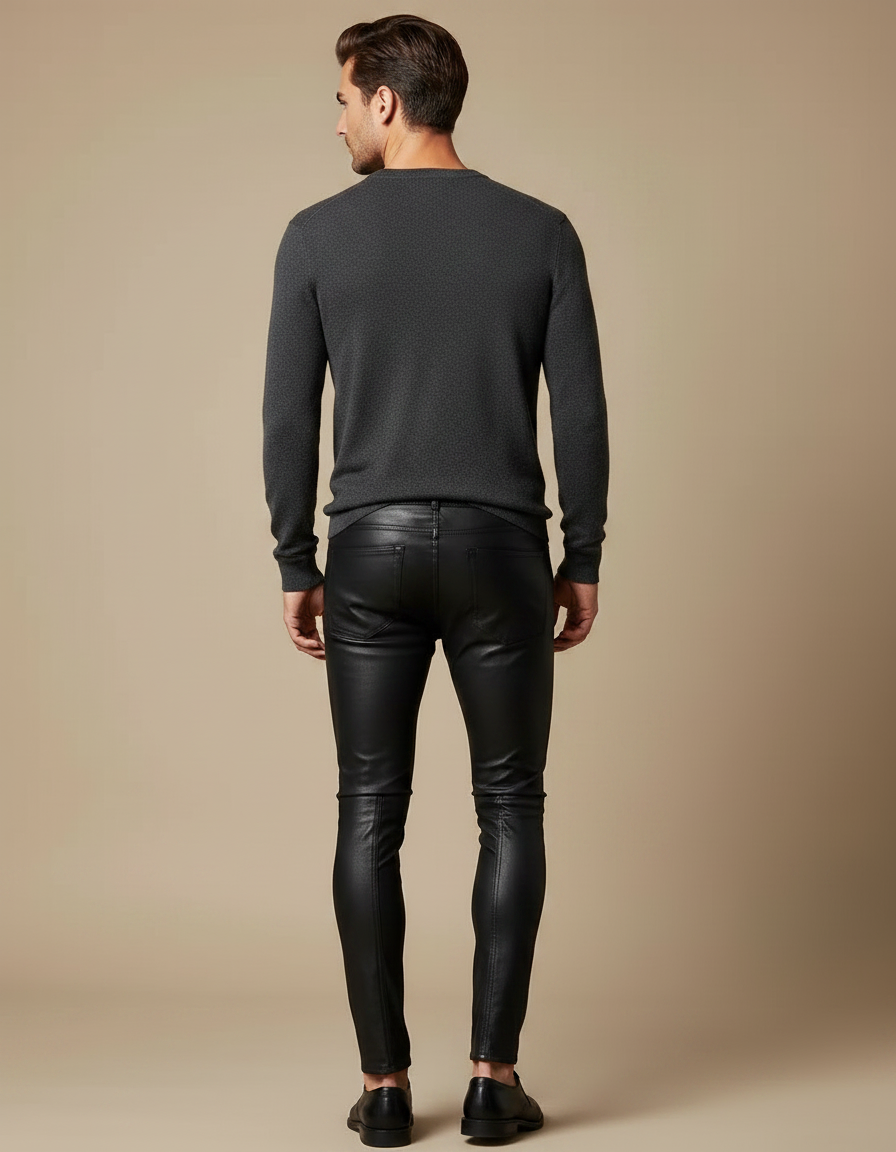 Pantalon Vinyle Noir Homme - Simili cuir - vue 2