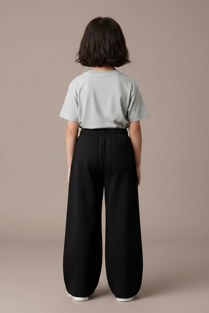 Pantalon Noir Ample Confortable Fille Décontracté - Molleton - vue 2