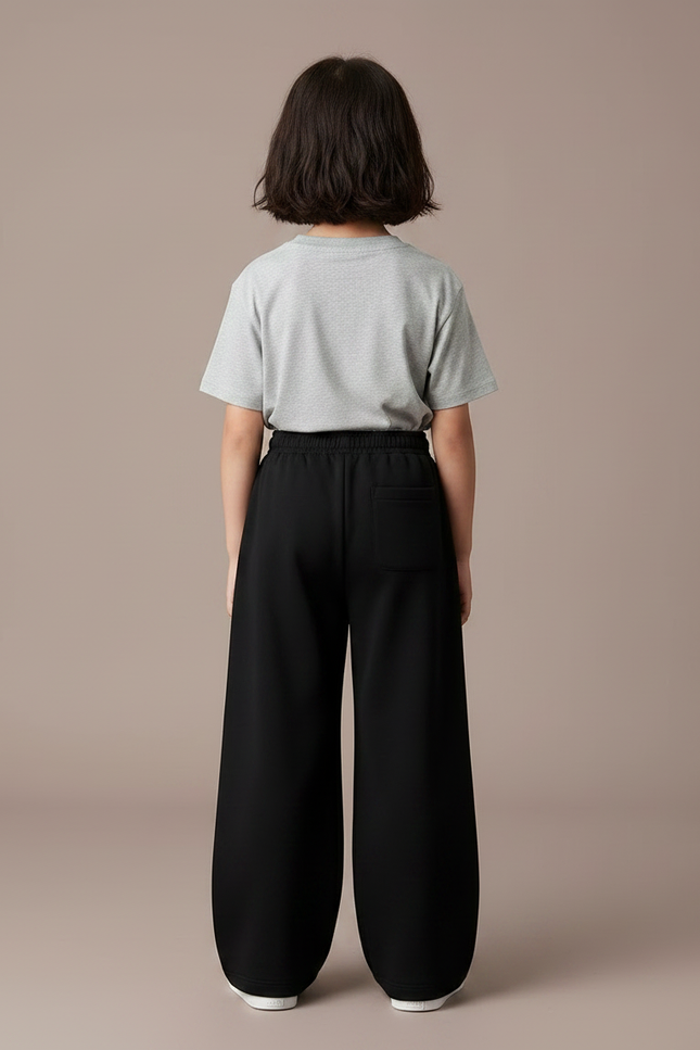 Pantalon Noir Ample Confortable Fille Décontracté - Molleton - vue 2
