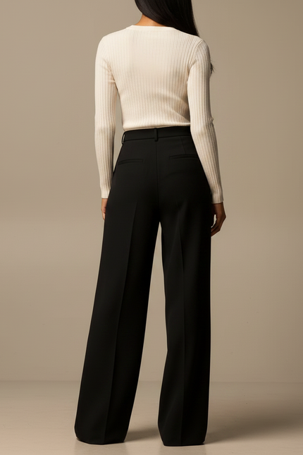 Pantalon Noire Fluide - Viscose - vue 2