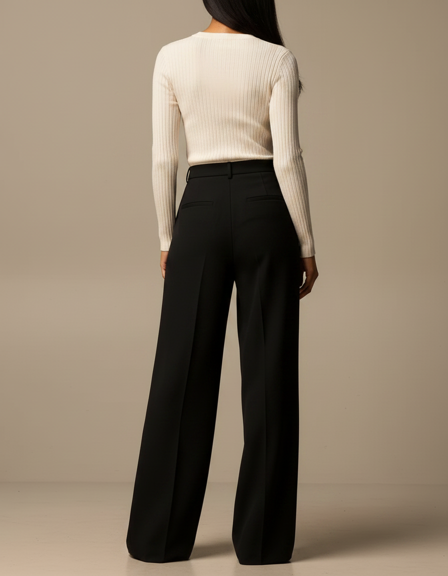 Pantalon Noire Fluide - Viscose - vue 2