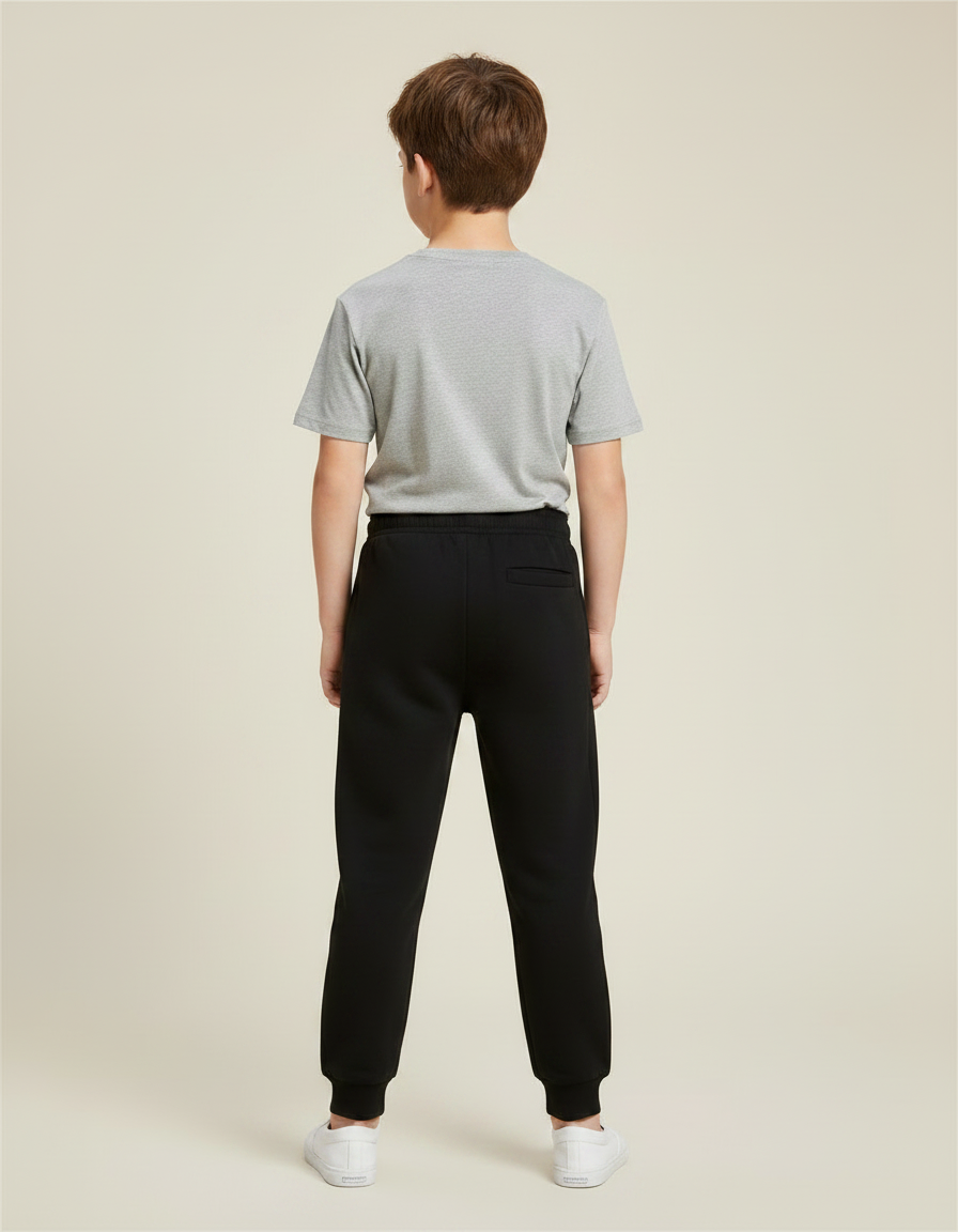 Pantalon Noir Coton Confortable Décontracté Garçon - Molleton - vue 2