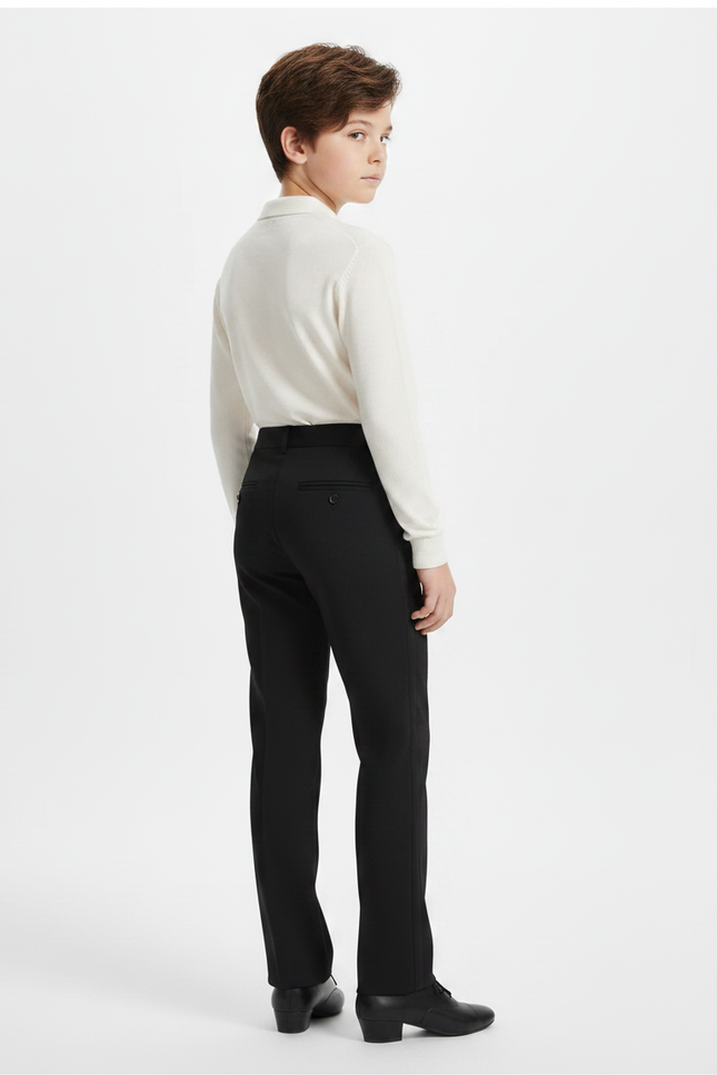 Pantalon Noir Danse Classique Garçon Élégant Ajusté - Gabardine - vue 2