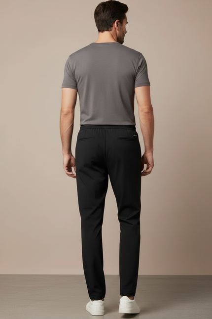 Pantalon Noir Homme Sport Décontracté Fluide Léger - Polyester - vue 2