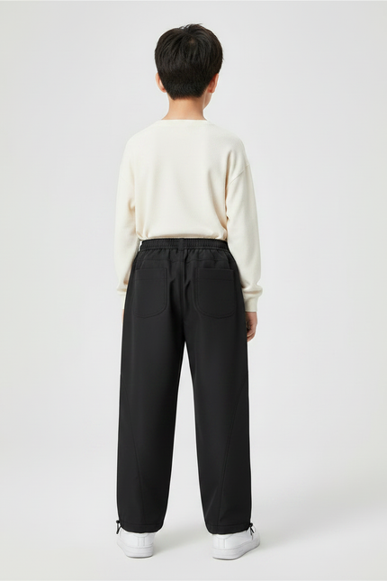 Pantalon Noir Garçon Ample Sport Décontracté - Polyester - vue 2