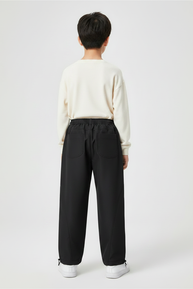 Pantalon Noir Garçon Ample Sport Décontracté - Polyester - vue 2