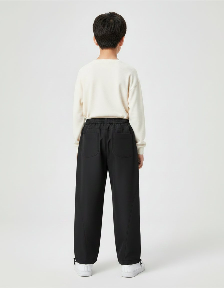Pantalon Noir Garçon Ample Sport Décontracté - Polyester - vue 2
