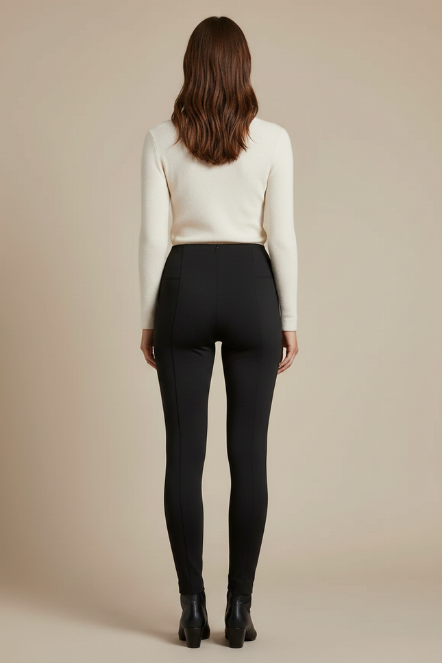 Pantalon Noir Ajusté Confortable Élastique Sport Femme - Polyester - vue 2