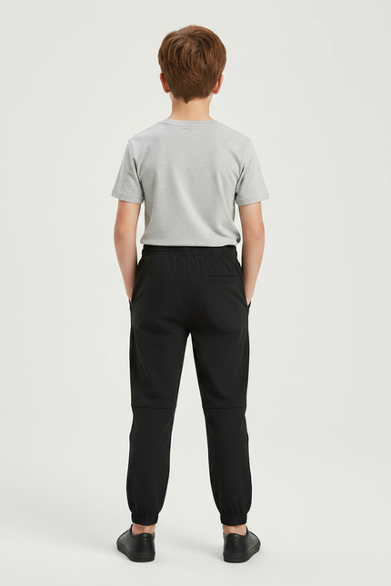 Pantalon Noir Jogging Enfant Coton Décontracté Sport - Polyester - vue 2