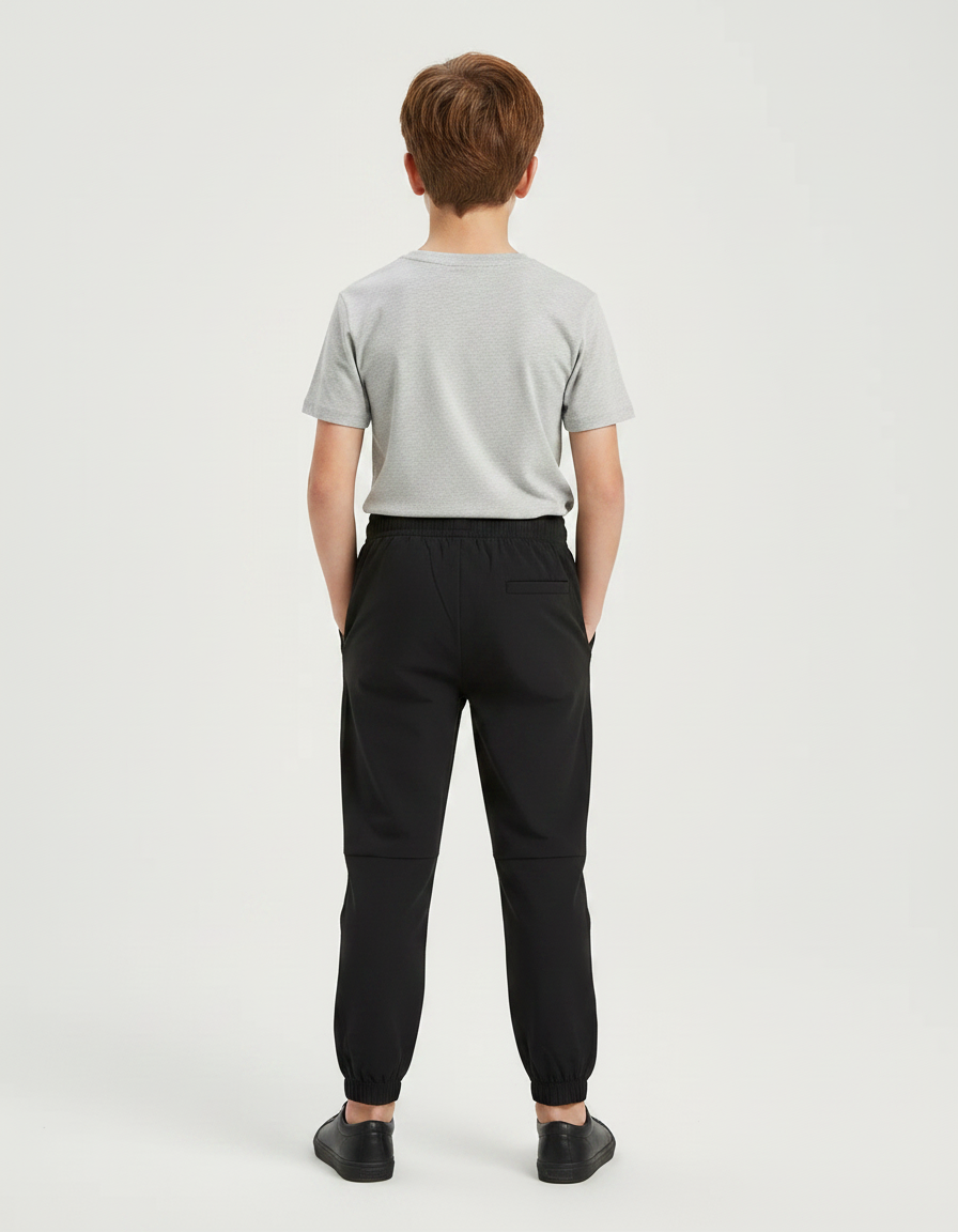 Pantalon Noir Jogging Enfant Coton Décontracté Sport - Polyester - vue 2