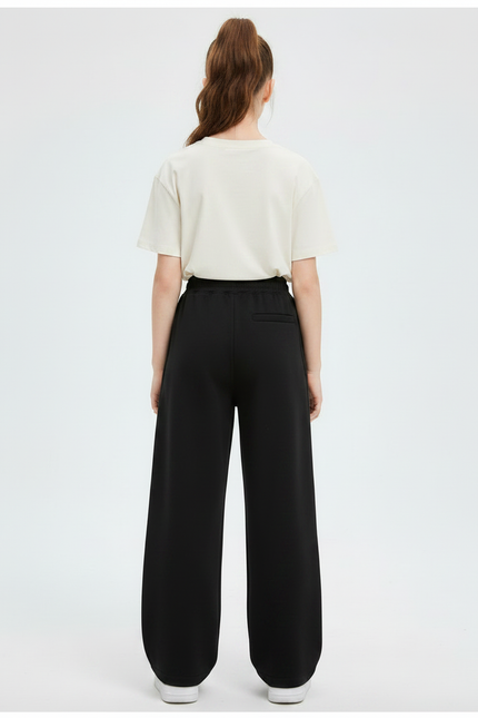 Pantalon Noir Ample Sport Coton Décontracté Fille - Molleton - vue 2