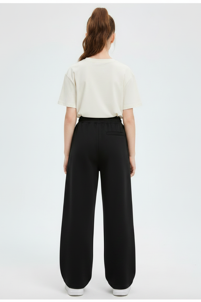 Pantalon Noir Ample Sport Coton Décontracté Fille - Molleton - vue 2