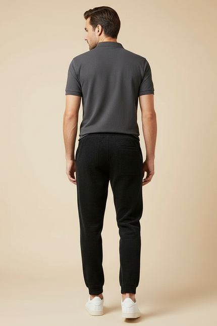 Pantalon Noir Côtelé Décontracté Homme Cordon - Cordé - vue 2