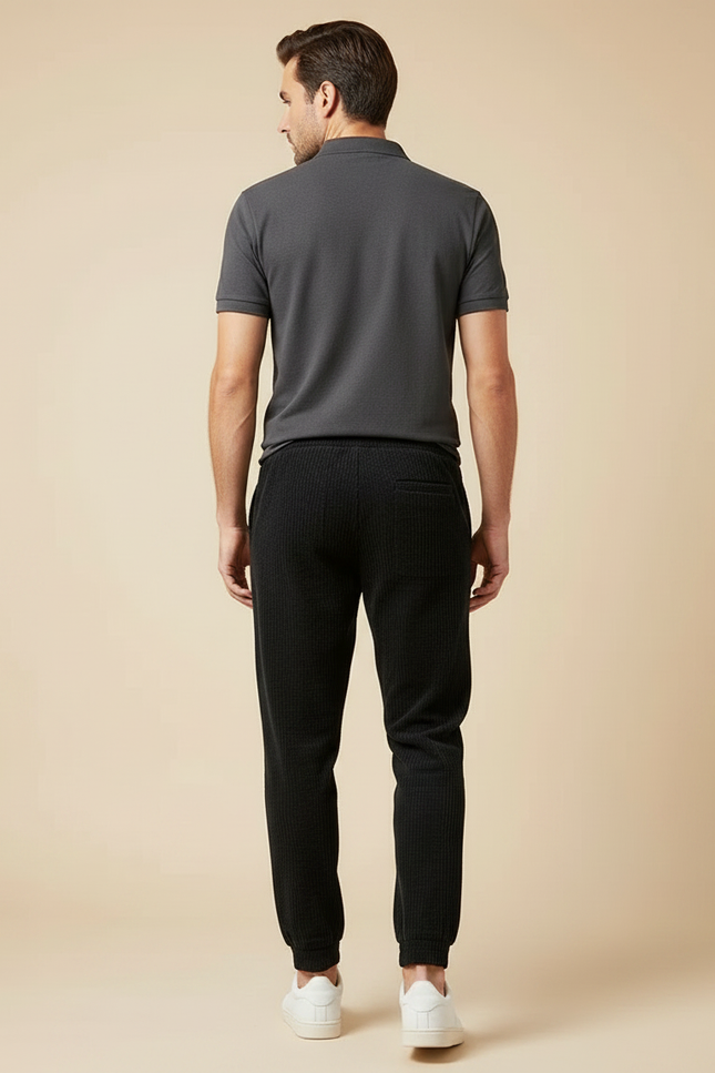 Pantalon Noir Côtelé Décontracté Homme Cordon - Cordé - vue 2