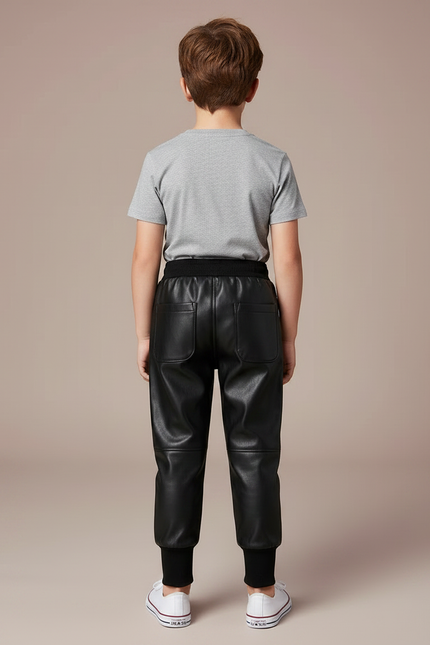 Pantalon Ciré Noir - Simili cuir - vue 2
