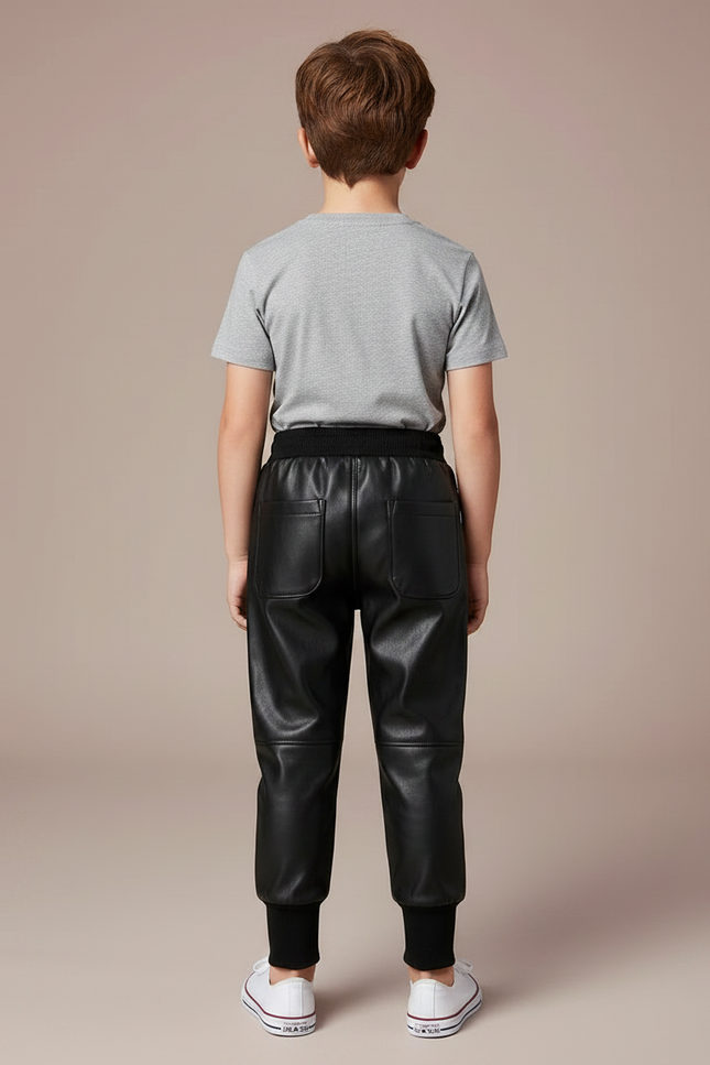 Pantalon Ciré Noir - Simili cuir - vue 2