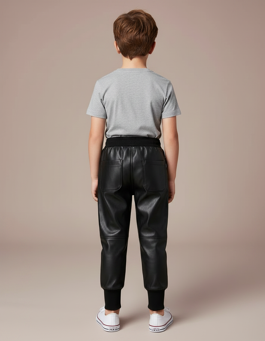 Pantalon Ciré Noir - Simili cuir - vue 2