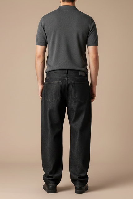 Pantalon Oversize Noir Homme - Jean - vue 2