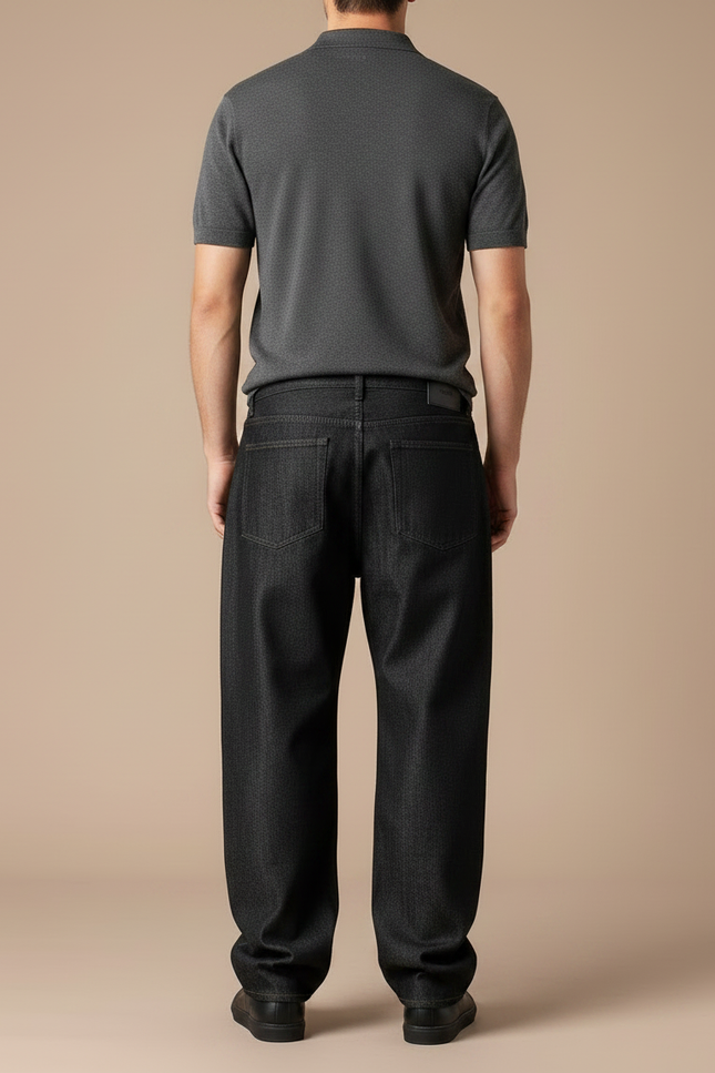 Pantalon Oversize Noir Homme - Jean - vue 2