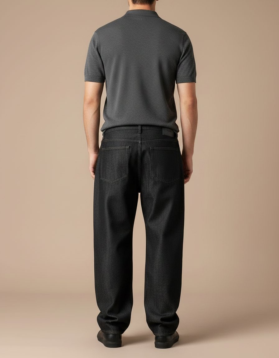 Pantalon Oversize Noir Homme - Jean - vue 2