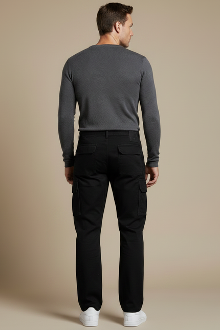 Pantalon Tactique Noir Homme - Toile - vue 2