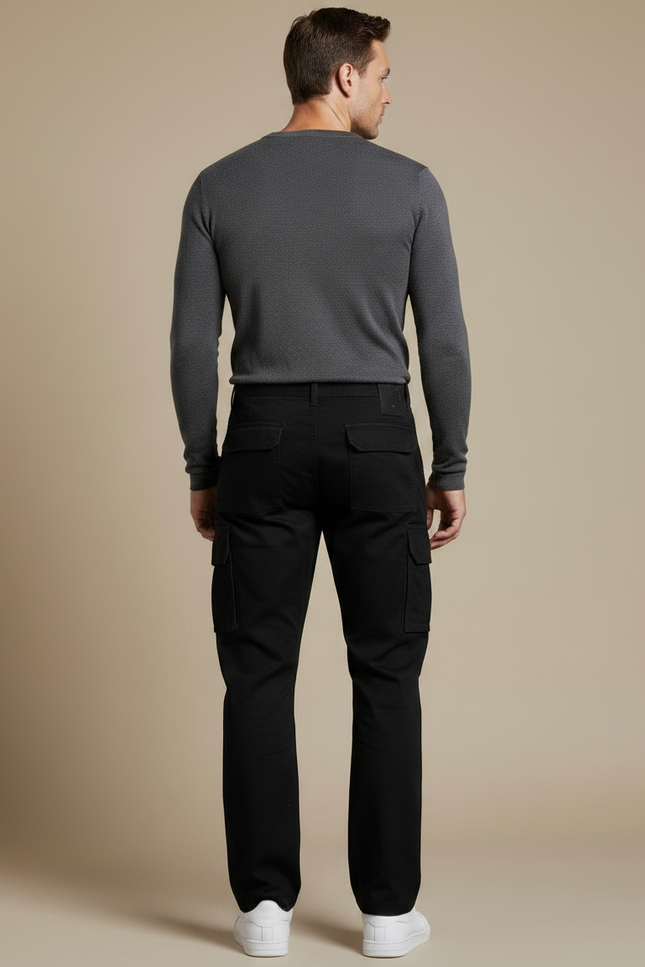 Pantalon Tactique Noir Homme - Toile - vue 2