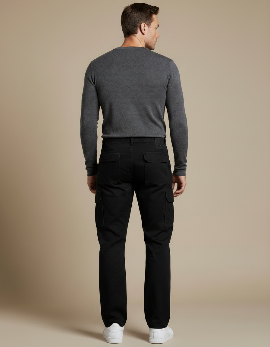 Pantalon Tactique Noir Homme - Toile - vue 2