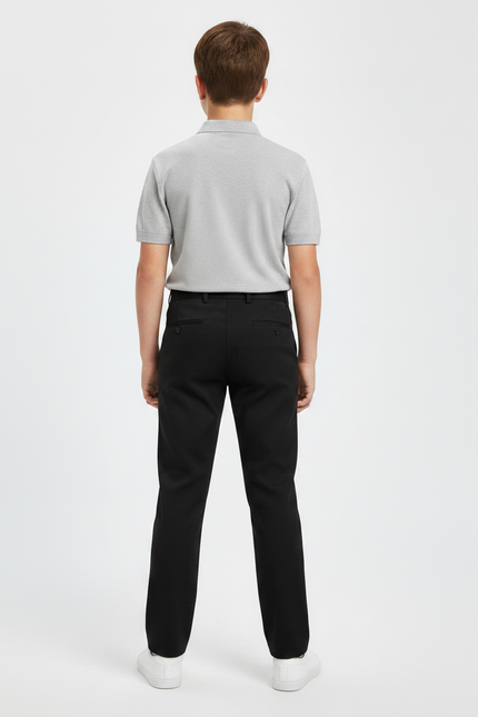 Pantalon Cigarette Noir - Gabardine - vue 2