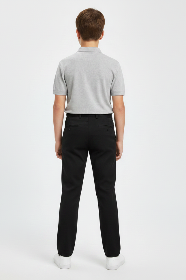 Pantalon Cigarette Noir - Gabardine - vue 2