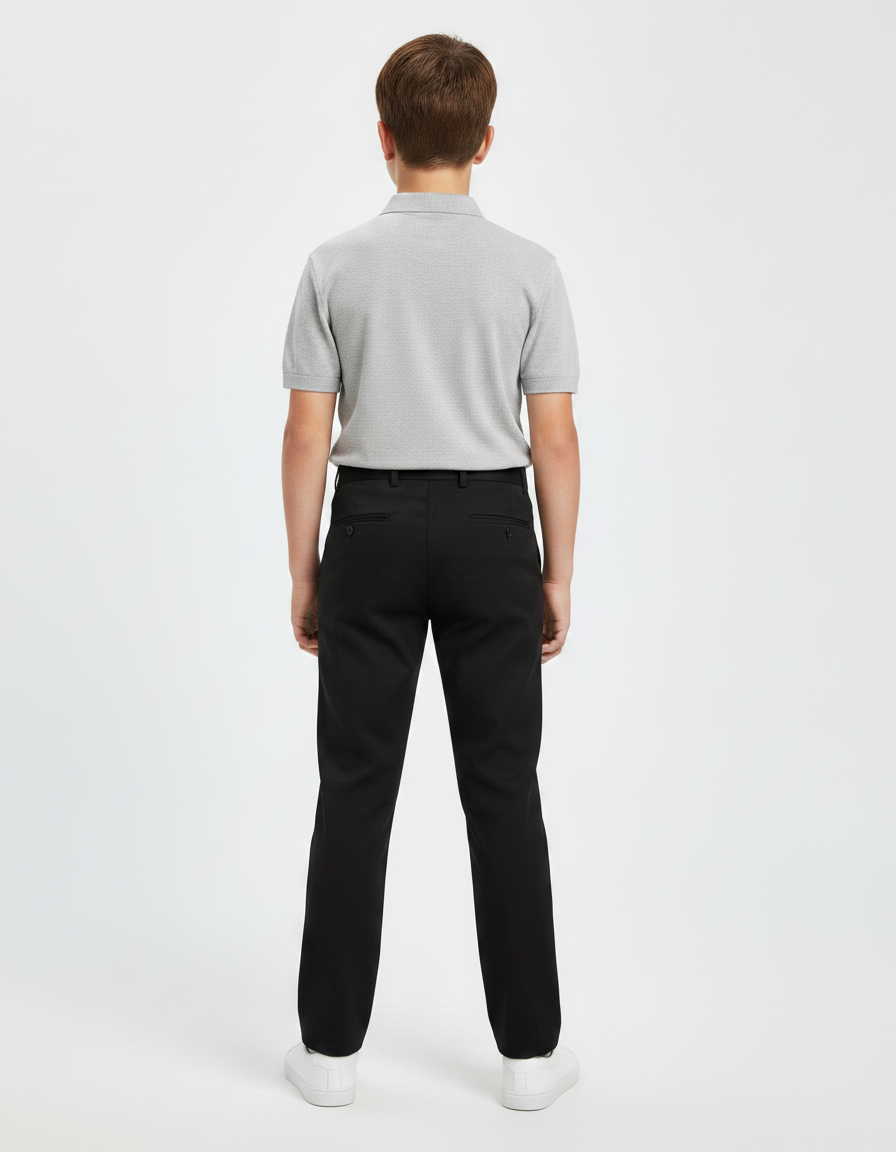 Pantalon Cigarette Noir - Gabardine - vue 2
