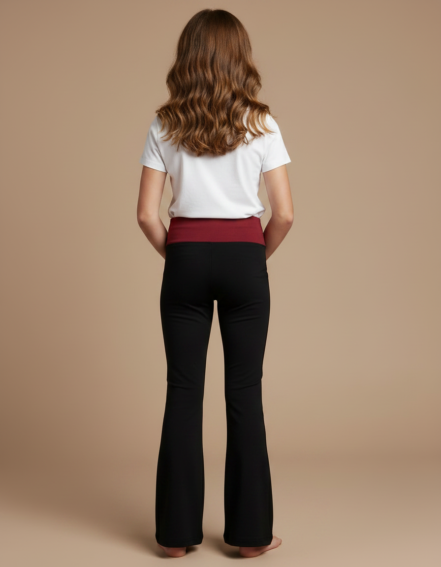 Pantalon Noir Évasé Confortable Fille - Polyester - vue 2
