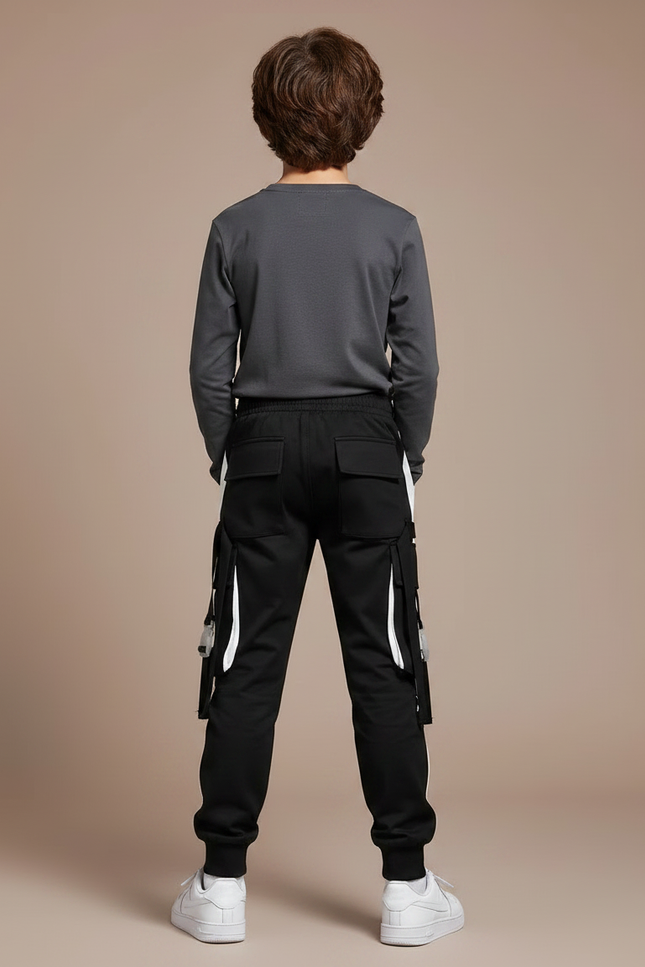 Pantalon Bicolore Noir Et Blanc - Polyester - vue 2