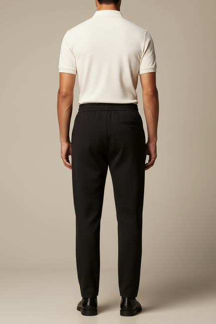 Pantalon Noir Fluide Décontracté Coton Homme - Polyester - vue 2