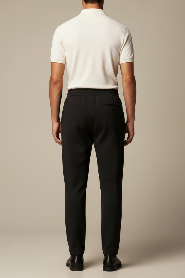Pantalon Noir Fluide Décontracté Coton Homme - Polyester - vue 2
